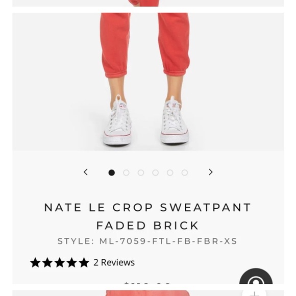 Michael Lauren red‎ brick crewneck and sweatpants set XS - Picture 3 of 10